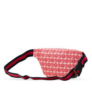 Gucci GG Canvas Crossbody Logo Star Body Waist Red Leather Bag Belt